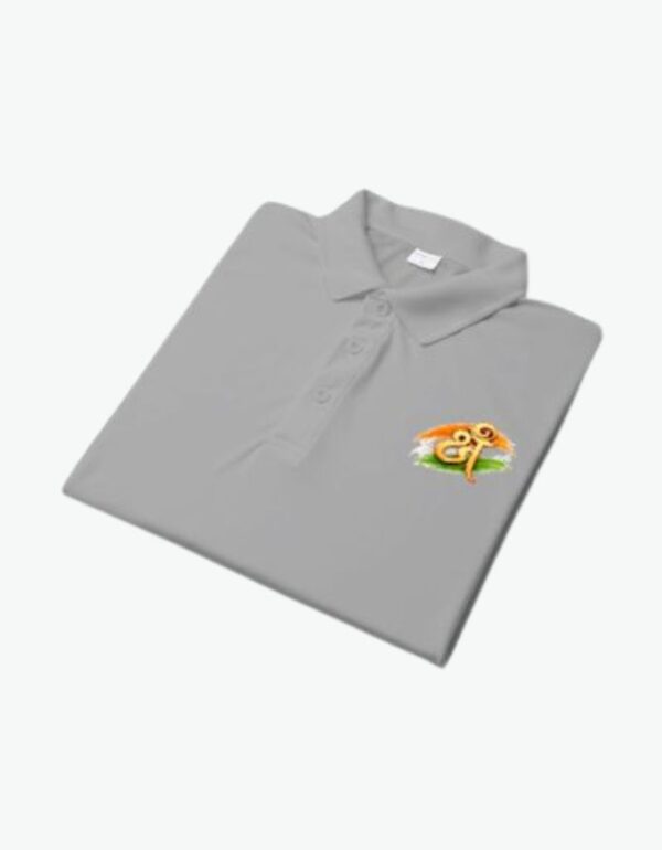 Men’s Polo T-Shirt with Sri Design grey melange
