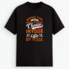 Unisex Cotton Stretch T-Shirt with Yoga Print black
