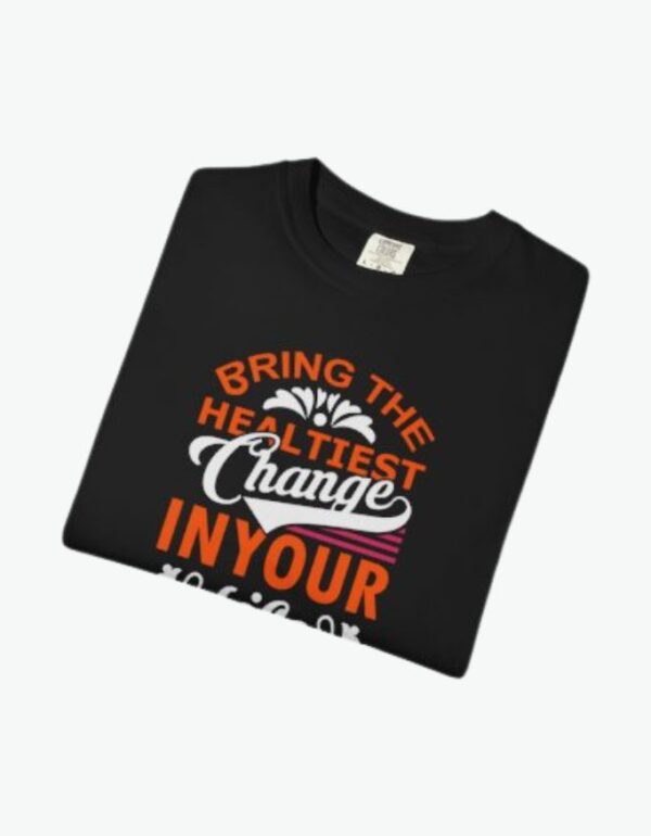 Unisex Cotton Stretch T-Shirt with Yoga Print black